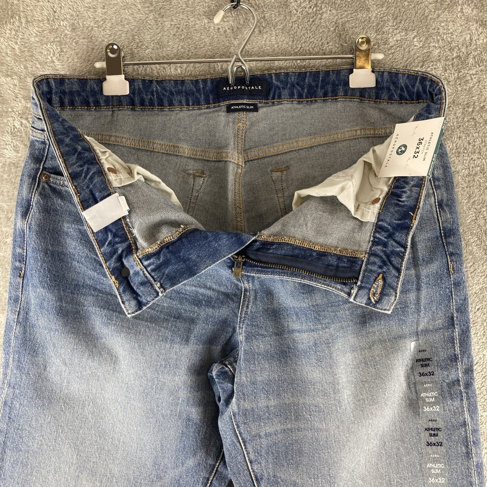 Aeropostale Aero Jeans Men's Size 36x32 Athletic Slim Fit Stretch Blue‎ Denim - Picture 9 of 15